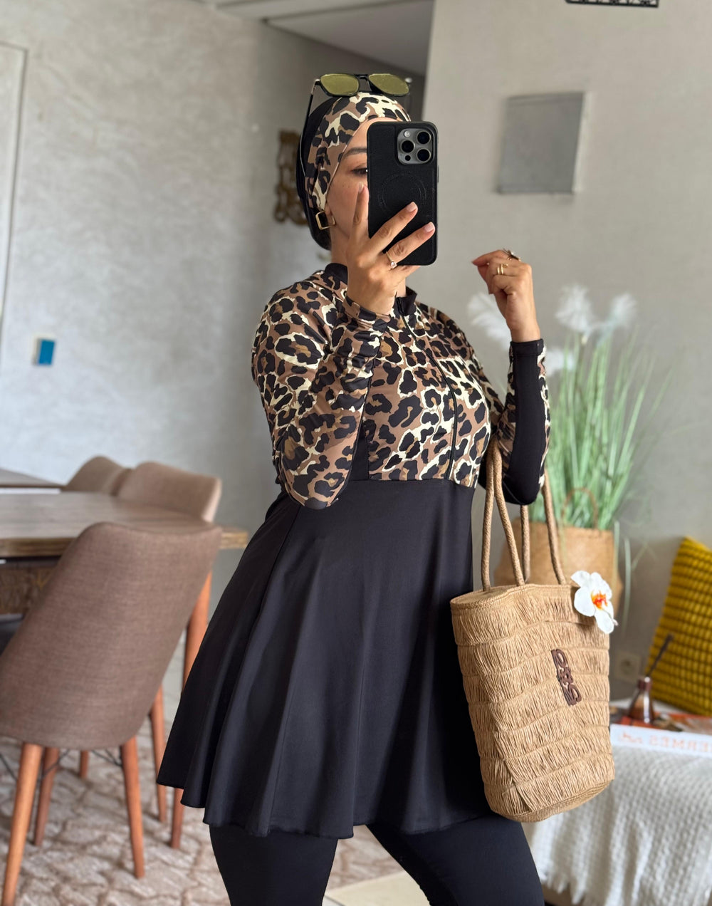 بوركيني نسائية imprimé léopard Leopard - Nilo Maroc