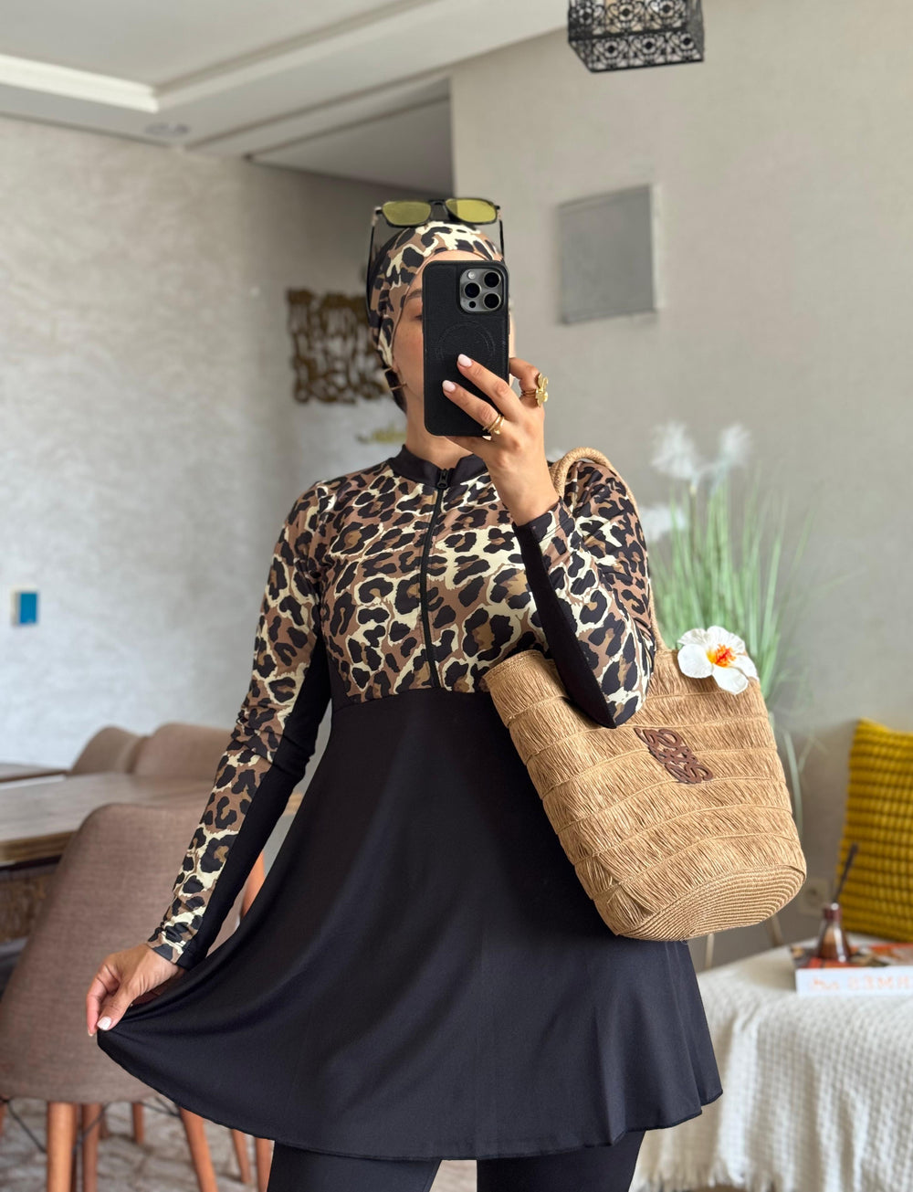بوركيني نسائية imprimé léopard Leopard - Nilo Maroc