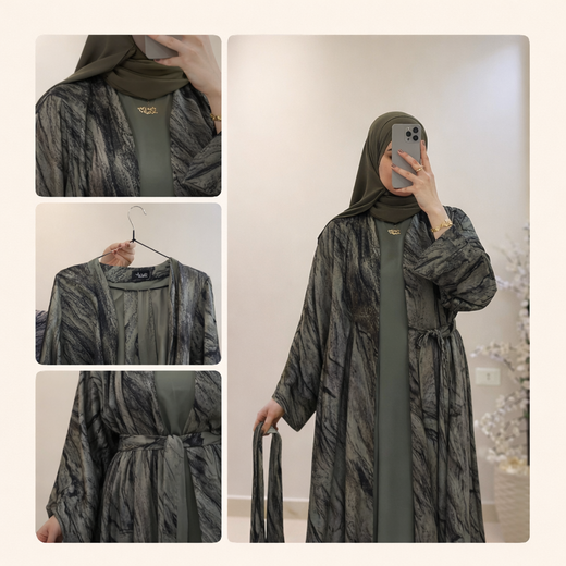 Abaya femme Marbre - Nilo Maroc