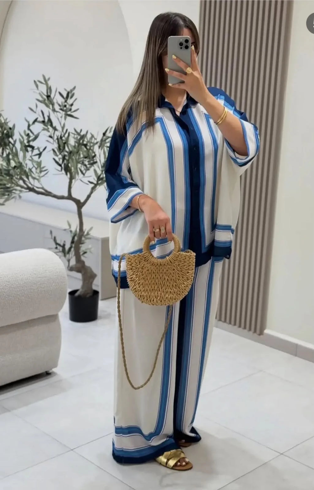 طقم نسائية Chic Patterned - Nilo Maroc