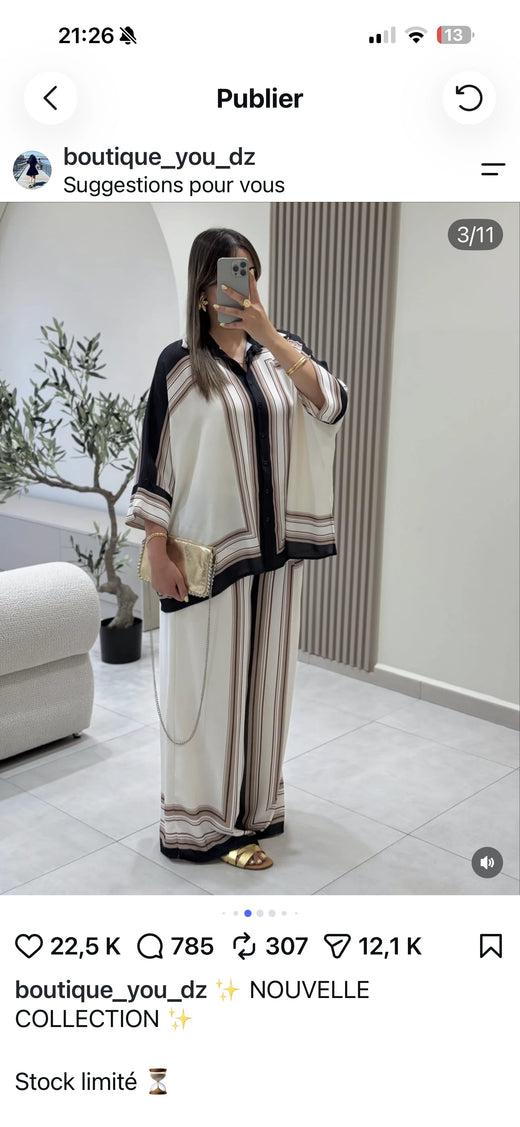 Ensemble femme Chic Patterned – vue produit 8 – Nilo Maroc - Nilo Maroc