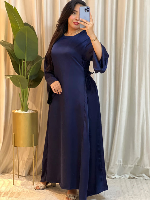 Robe femme satinée Farwasi – vue produit 3 – Nilo Maroc - Nilo Maroc